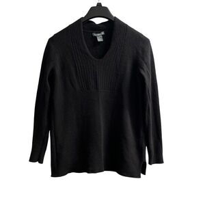 Griffen Cashmere Sweater Black V Neck‎ Pullover Womens S Neutral Quiet Luxury